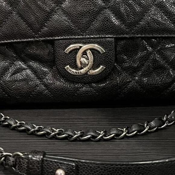 Chanel CC Crave Jumbo Quilted Cavier Flap Bag - Picture 7 of 16
